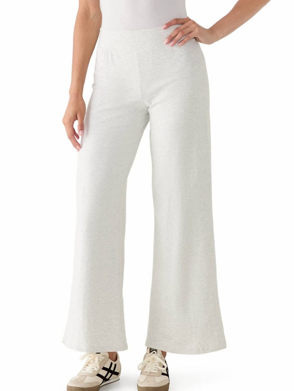 H&M White Wide-Leg Elastic Waist Pants